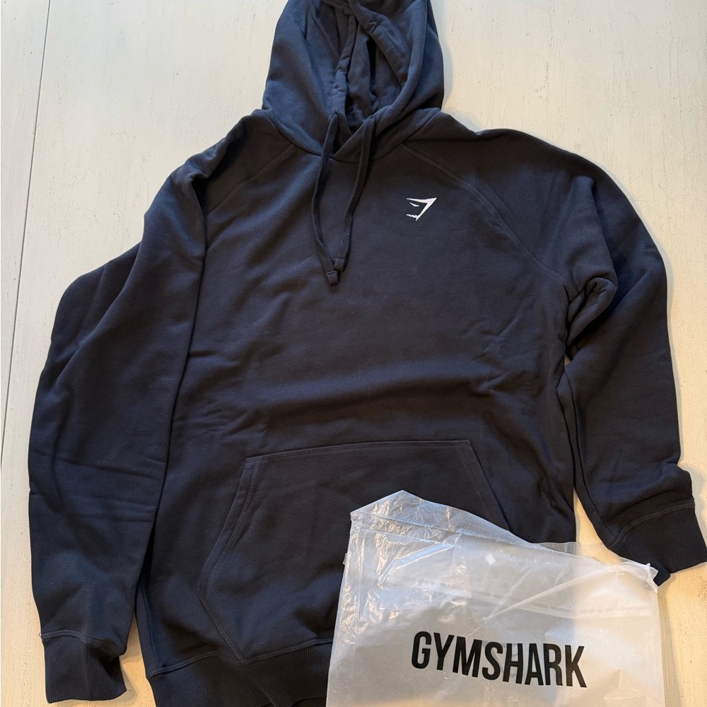 Gymshark Black Hoodie White Logo Never Worn